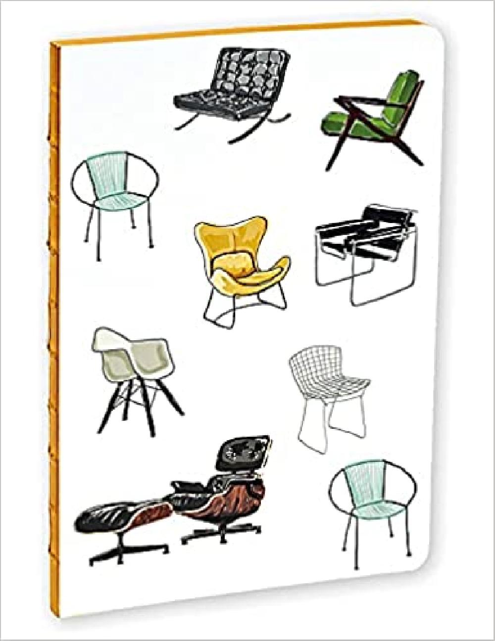 Mid-century modern chairs A5 notebook